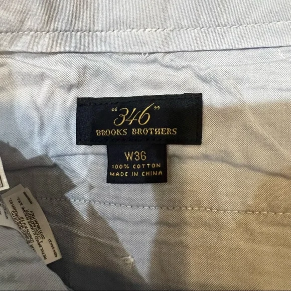 Brooks Brothers 346 Blue & White Seersucker Green Floral Embroidered Shorts 36 - Picture 3 of 4